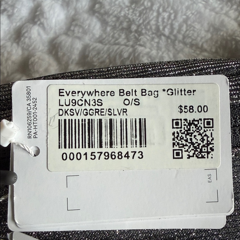 LULULEMON Everywhere Belt Bag 1L Glitter NWT Dark Silver/Graphite Grey/Silver - Picture 16 of 17